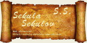 Sekula Sekulov vizit kartica